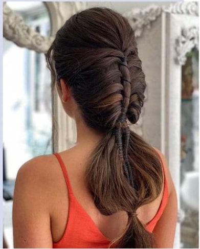 Ponytail combined with root braid